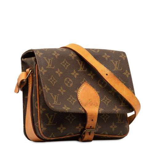 Brown Louis Vuitton Monogram Cartouchiere MM Crossbody Bag