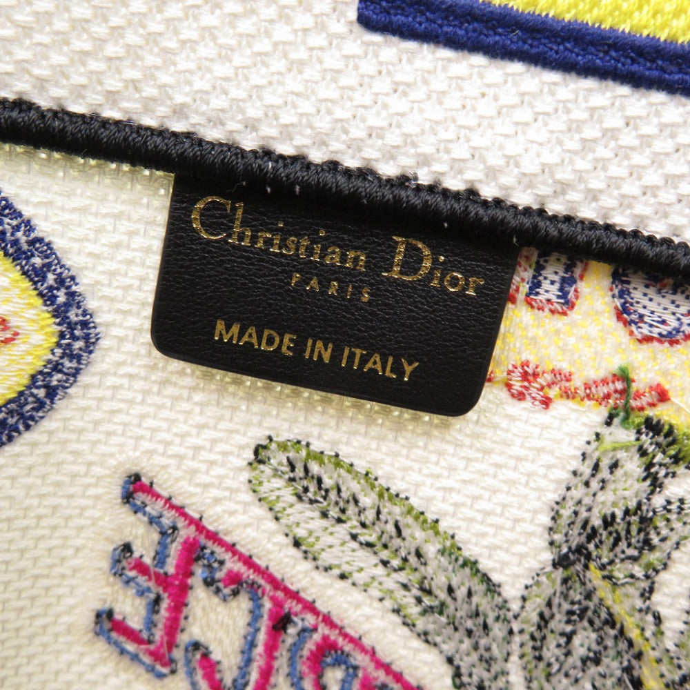 Christian Dior Tote Bag canvas white book tote large