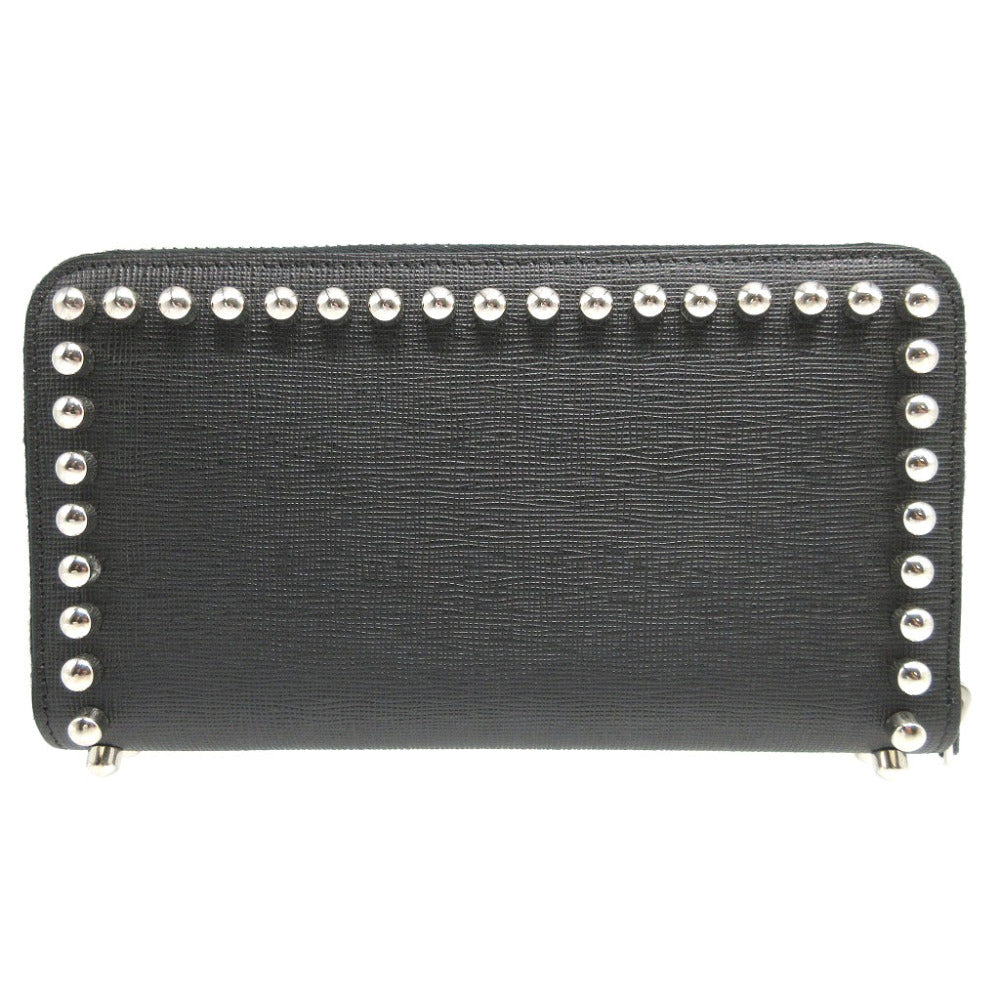 FENDI Long Wallet Purse 8M0299 leather black Karito