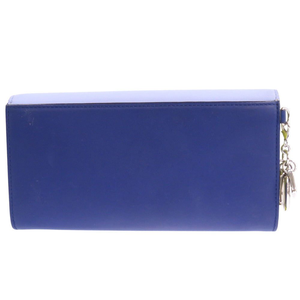 Christian Dior Long Wallet Purse leather blue By color