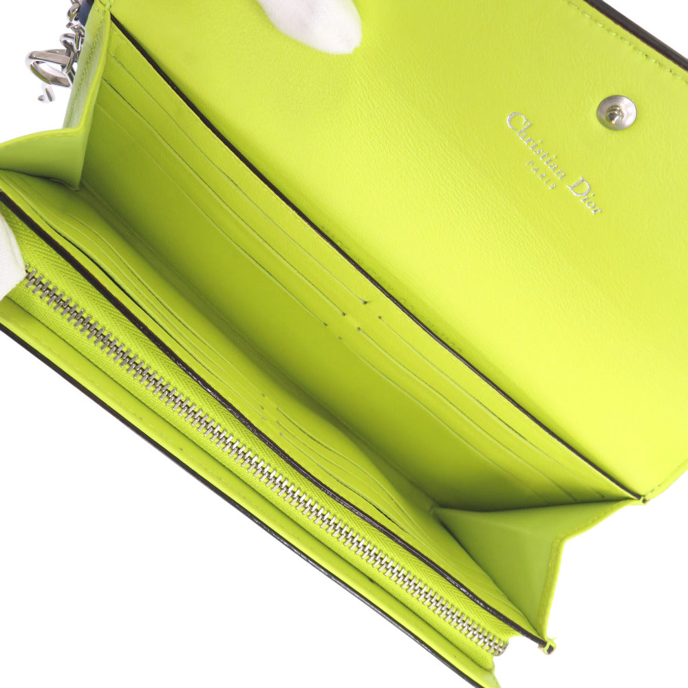 Christian Dior Long Wallet Purse leather blue By color