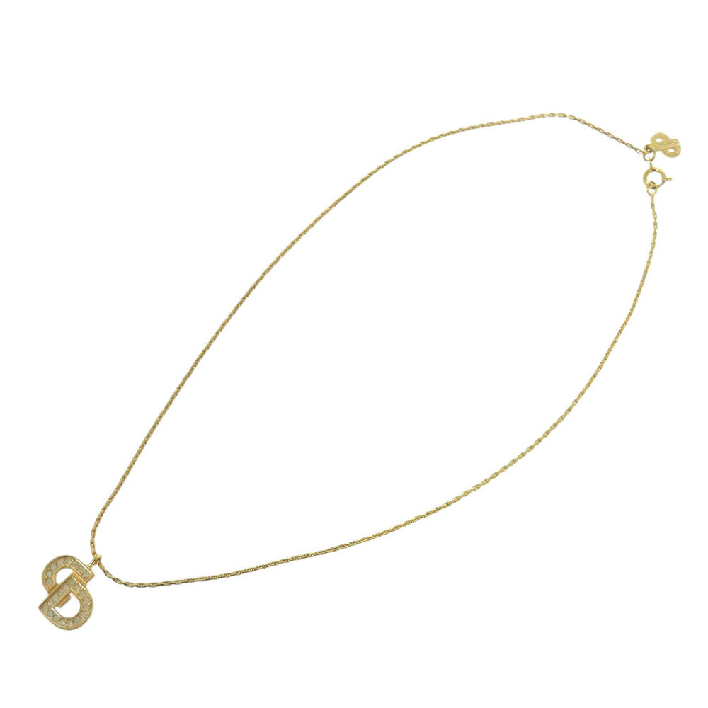 Christian Dior Necklace Rhinestones, Gold Plated gold