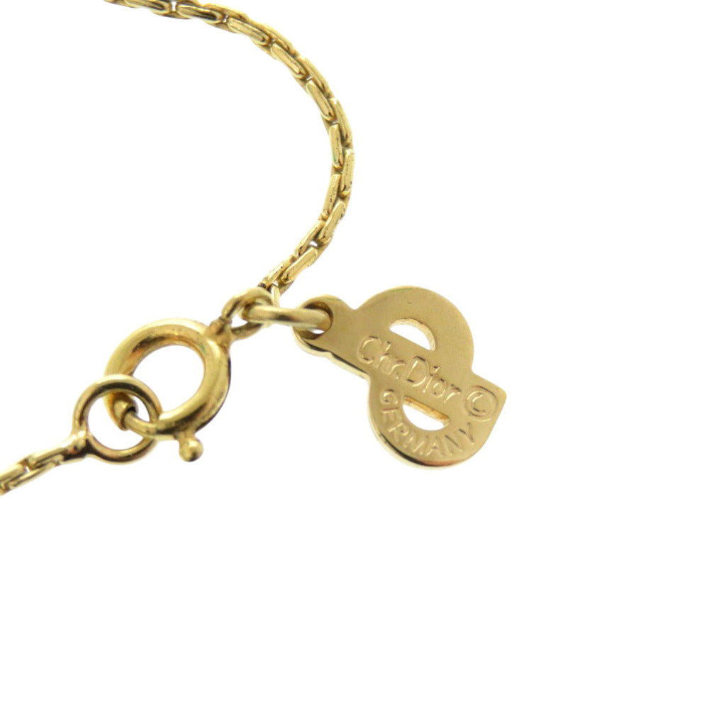 Christian Dior Necklace Rhinestones, Gold Plated gold