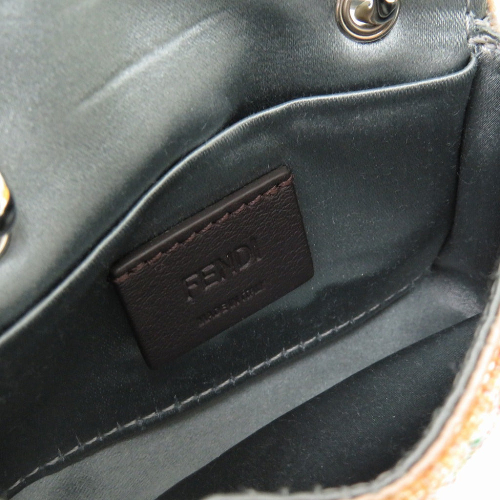 FENDI Shoulder Bag 7AS136 leather blue Nano baguette