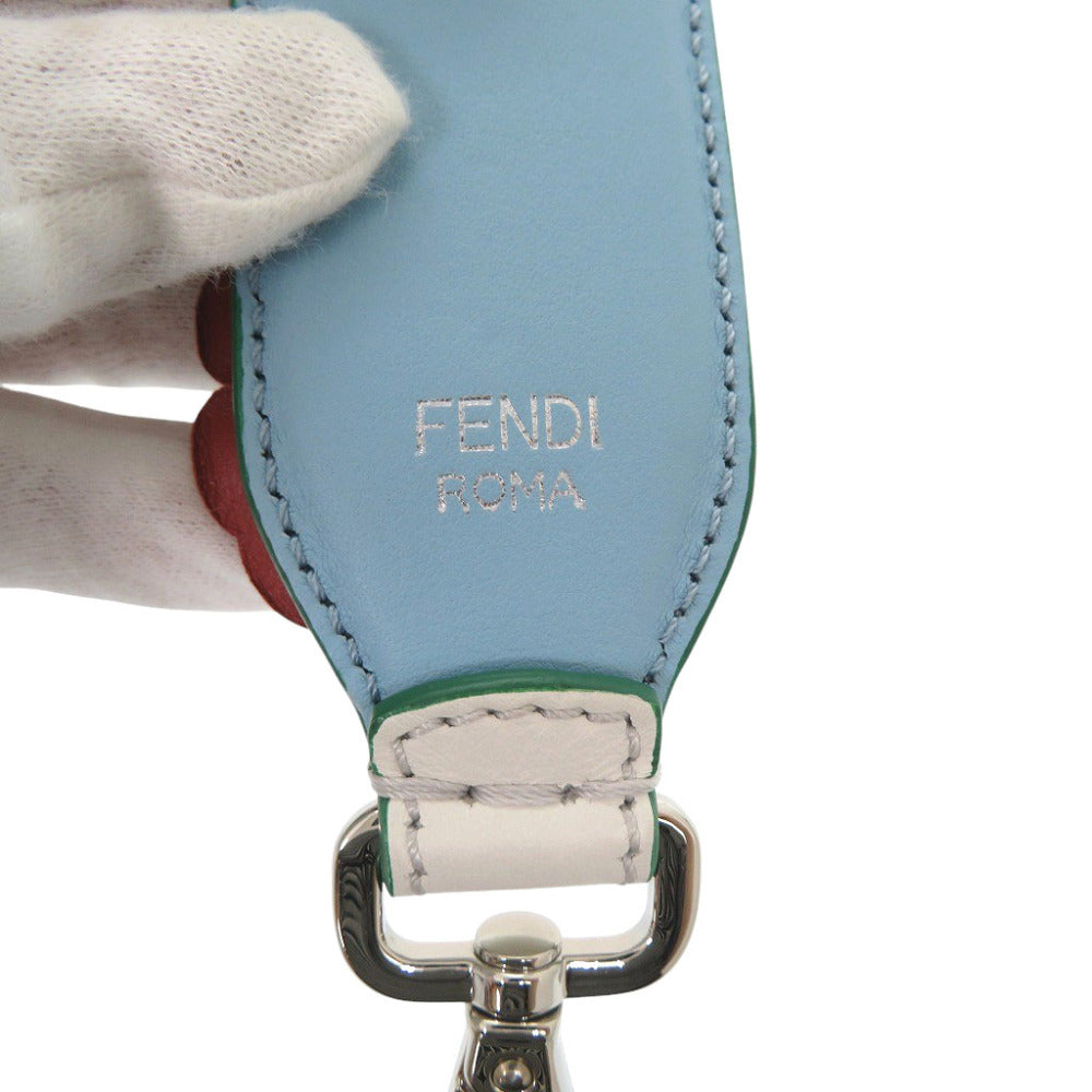 FENDI Shoulder strap Leather, Gold Plated white