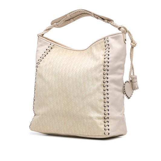 Beige Dior Diorissimo Canvas and Leather Ethnic Tote
