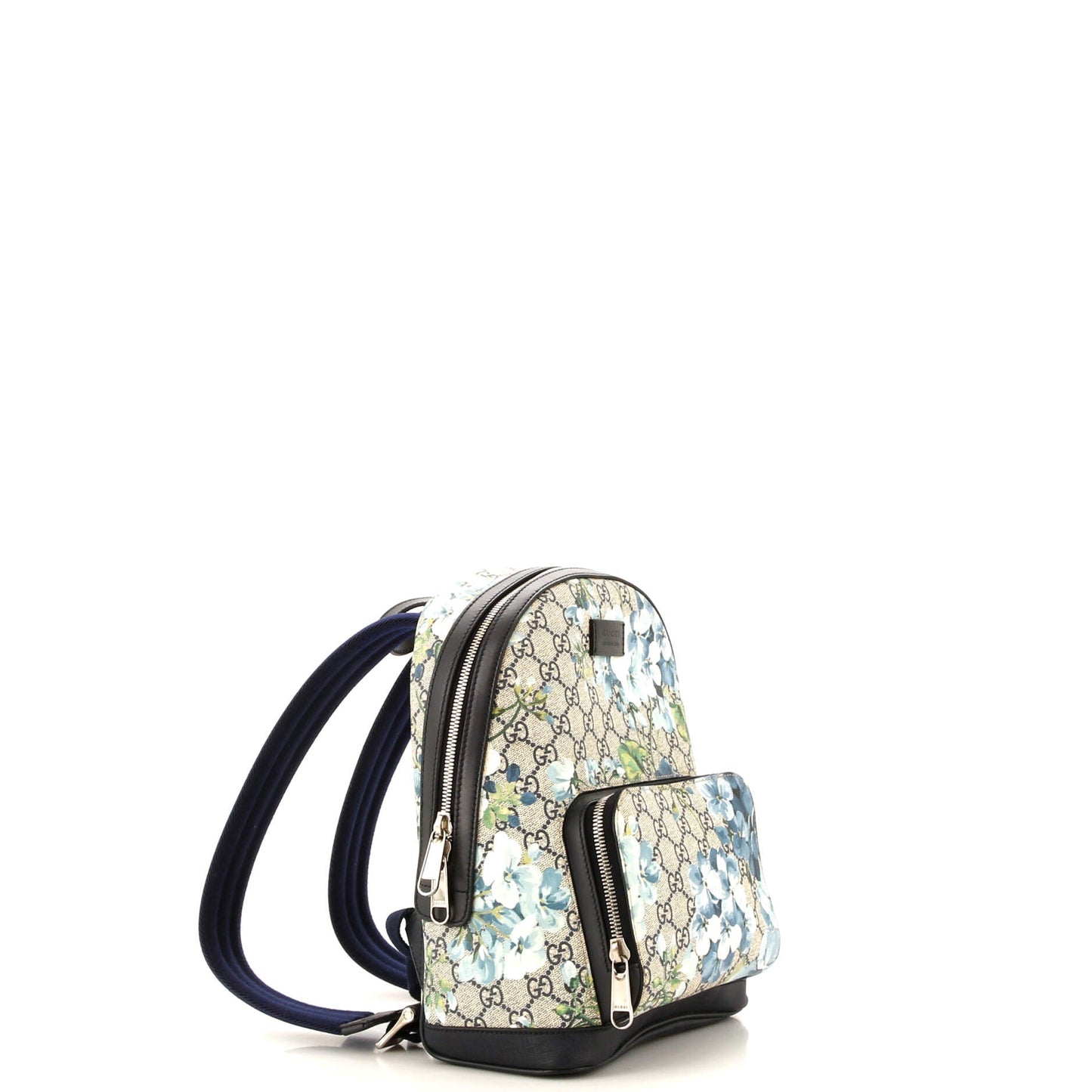 Zip Pocket Backpack Blooms Print GG Coated Canvas Small