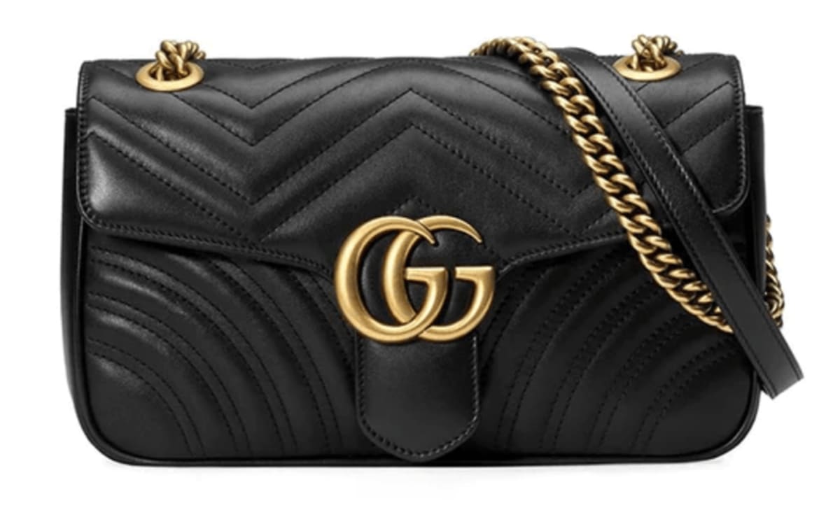 Gucci GG Marmont Small Black Leather Women's Shoulder Bag 443497 DTDIT 1000