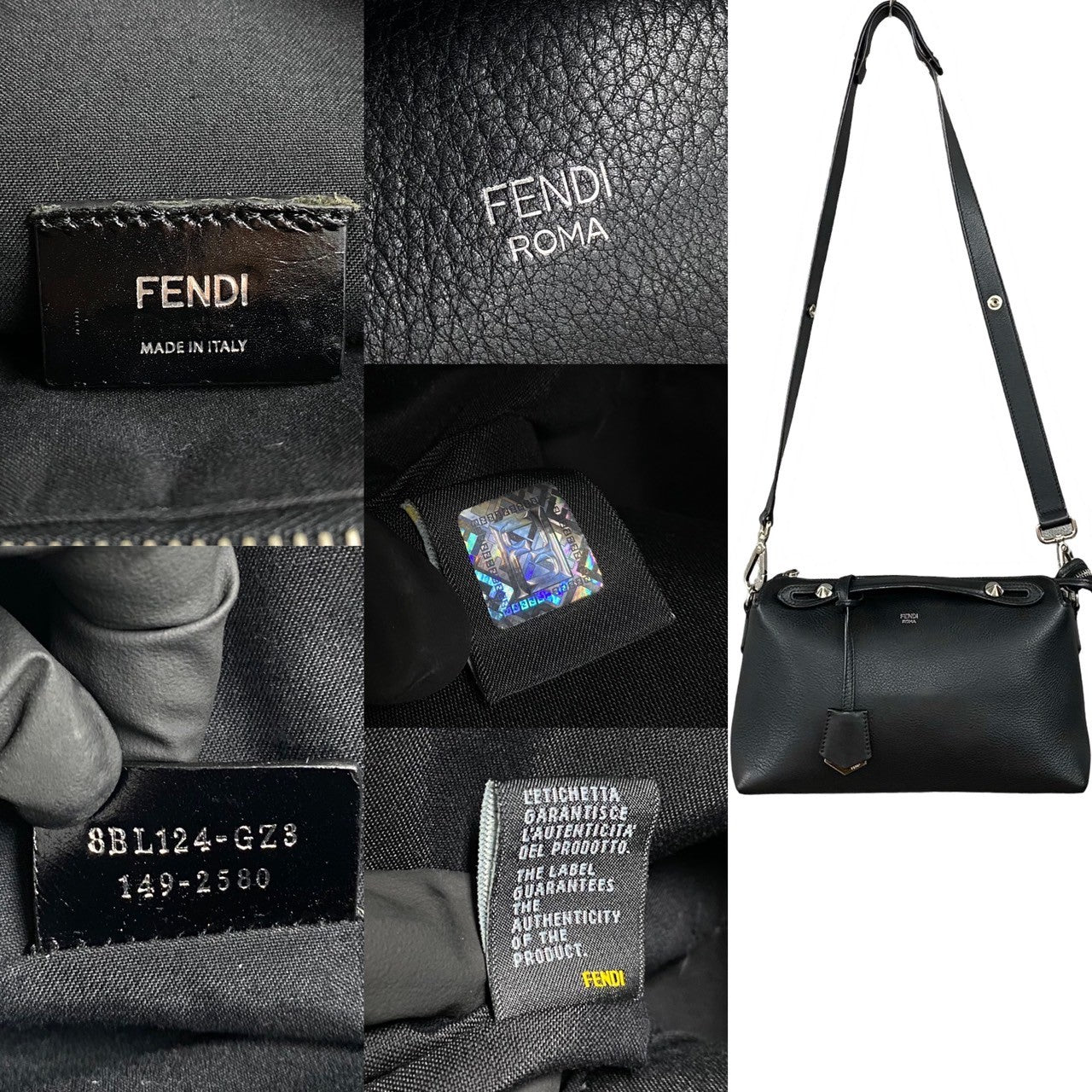 FENDI Shoulder Bag leather black By the way