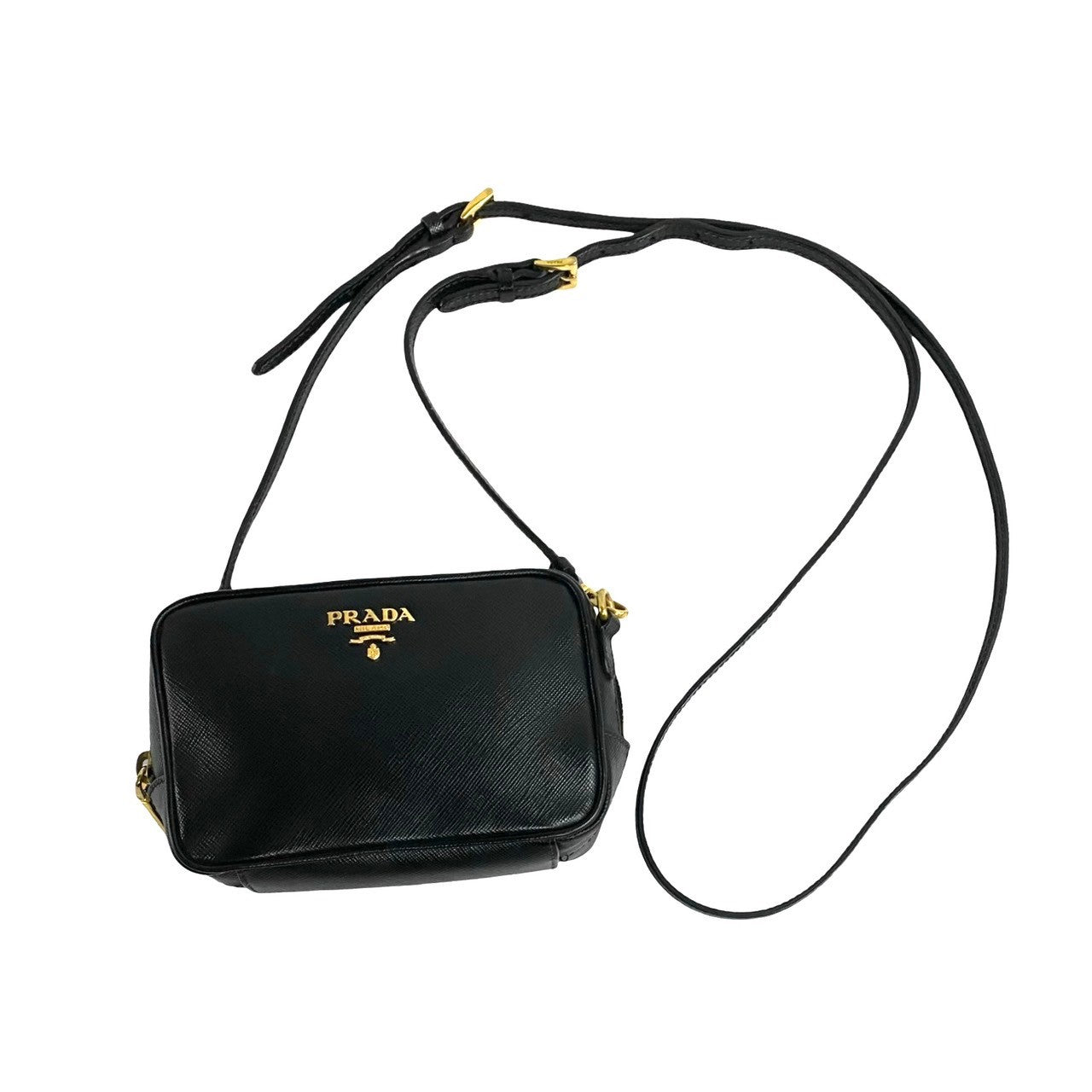 PRADA Shoulder Bag leather black