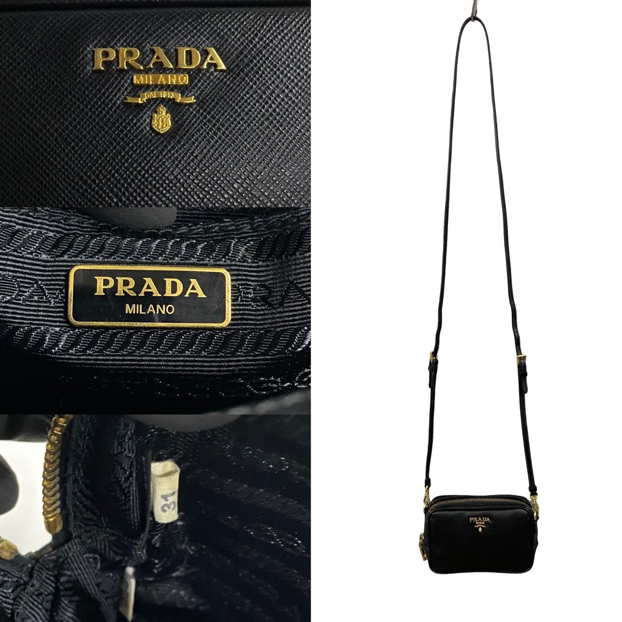 PRADA Shoulder Bag leather black