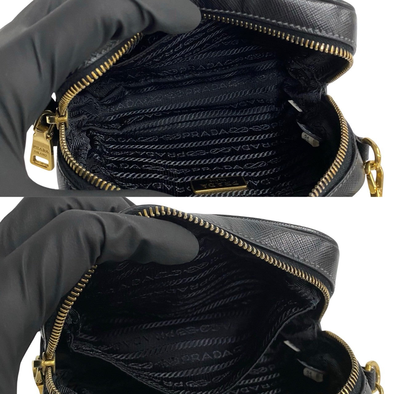 PRADA Shoulder Bag leather black