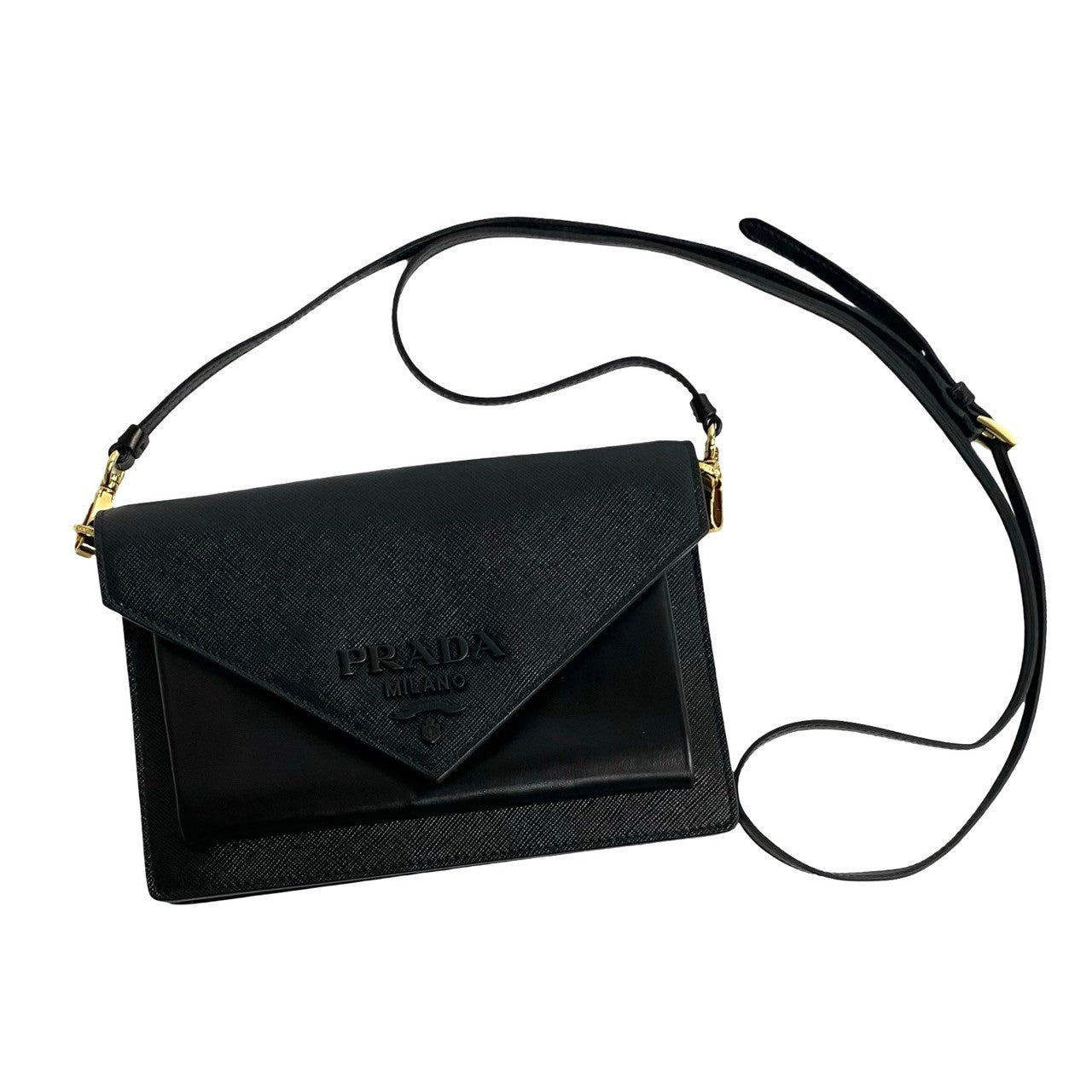 PRADA Shoulder Bag leather black