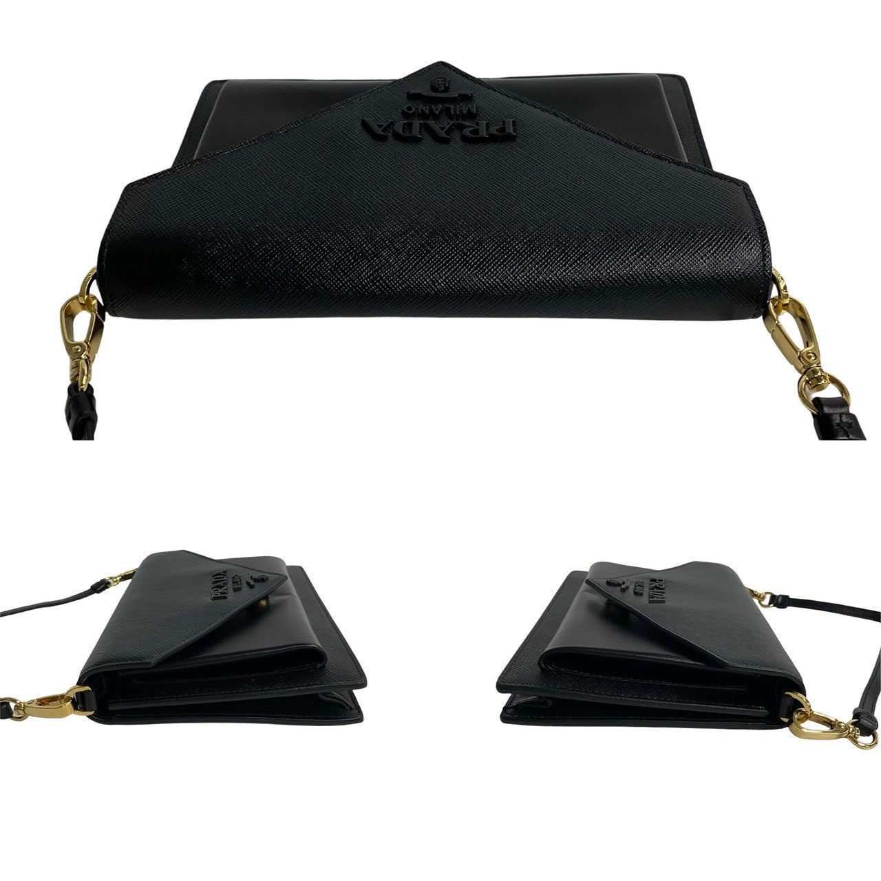 PRADA Shoulder Bag leather black