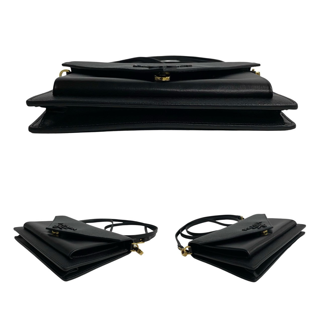 PRADA Shoulder Bag leather black