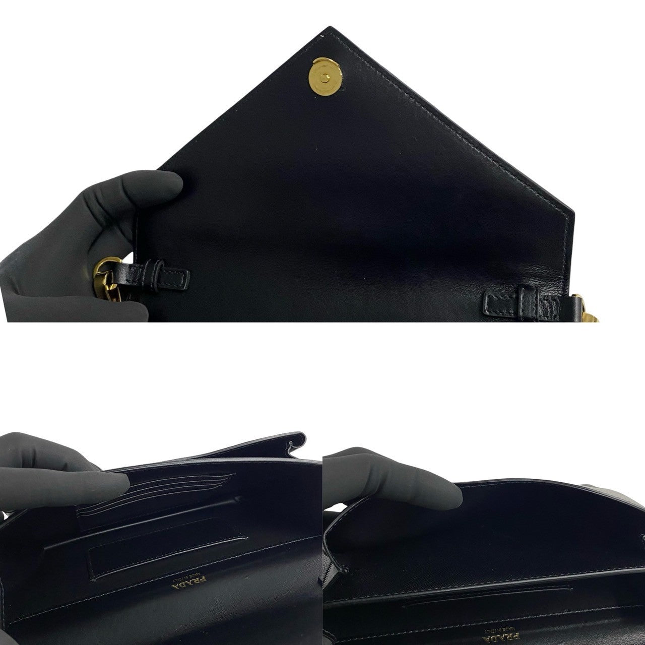 PRADA Shoulder Bag leather black