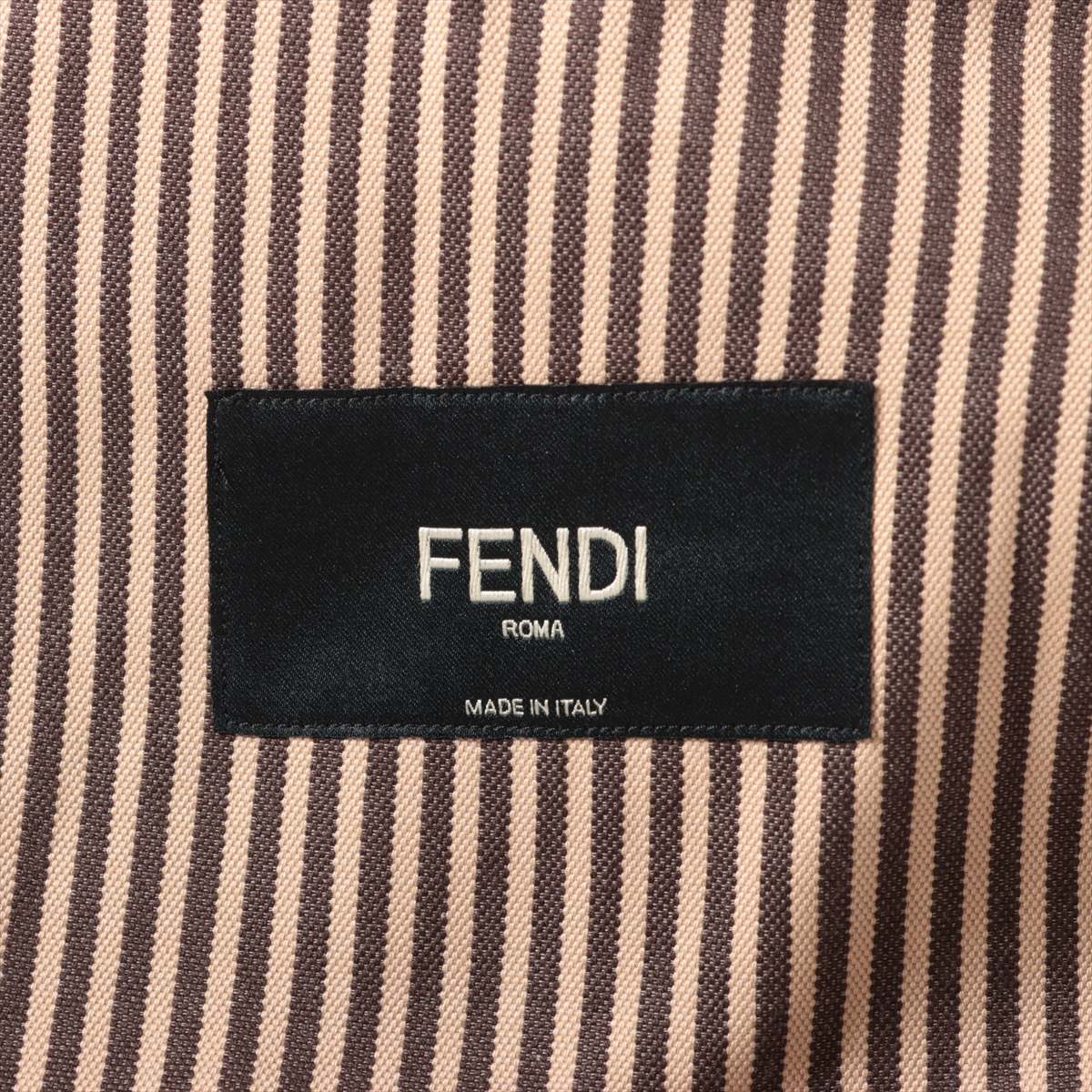 Fendi 16  Cotton x Polyester Tellered Jacket 44  Beige x Brown FJ0839