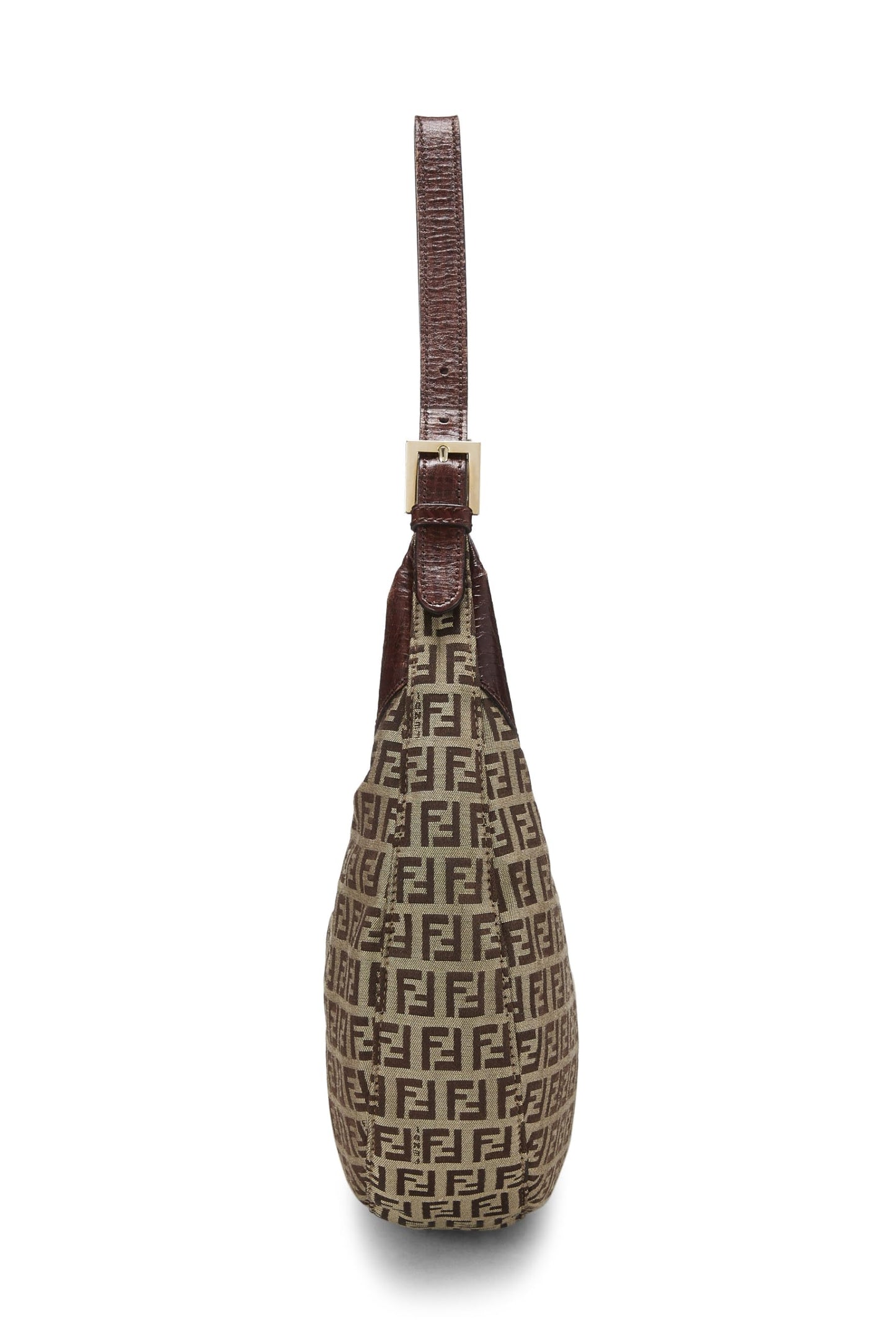 Fendi,  Brown Zucchino Canvas Hobo Bag, Brown