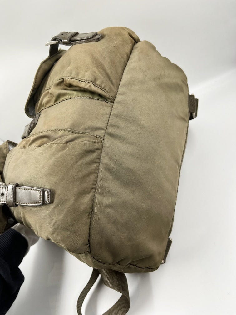 Prada Olive Nylon Backpack