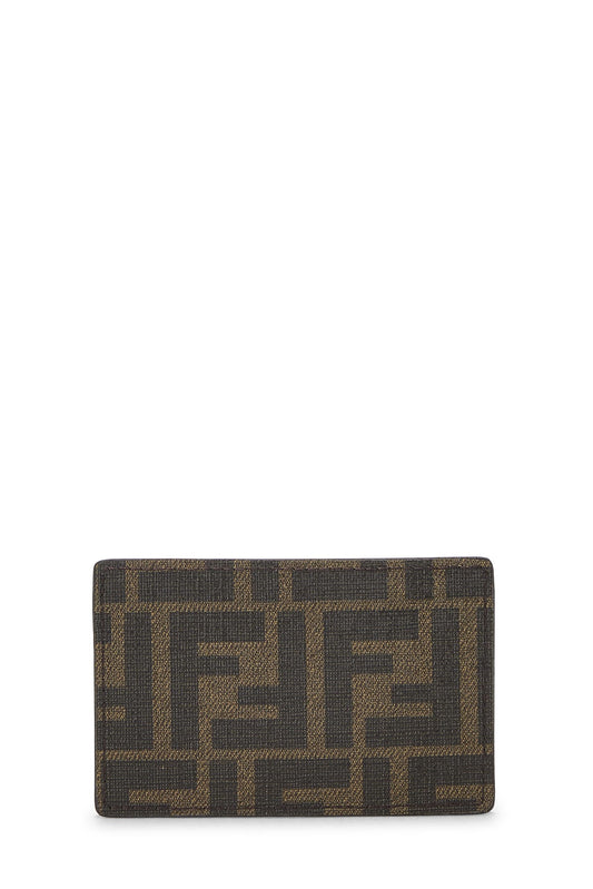 Fendi,  Brown Zucca Coated Canvas Card Holder, Brown