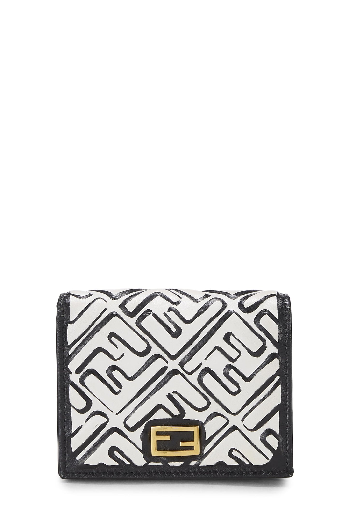 Fendi,  Joshua Vides x Fendi Black & White Zucca Embossed Compact Wallet, Multi