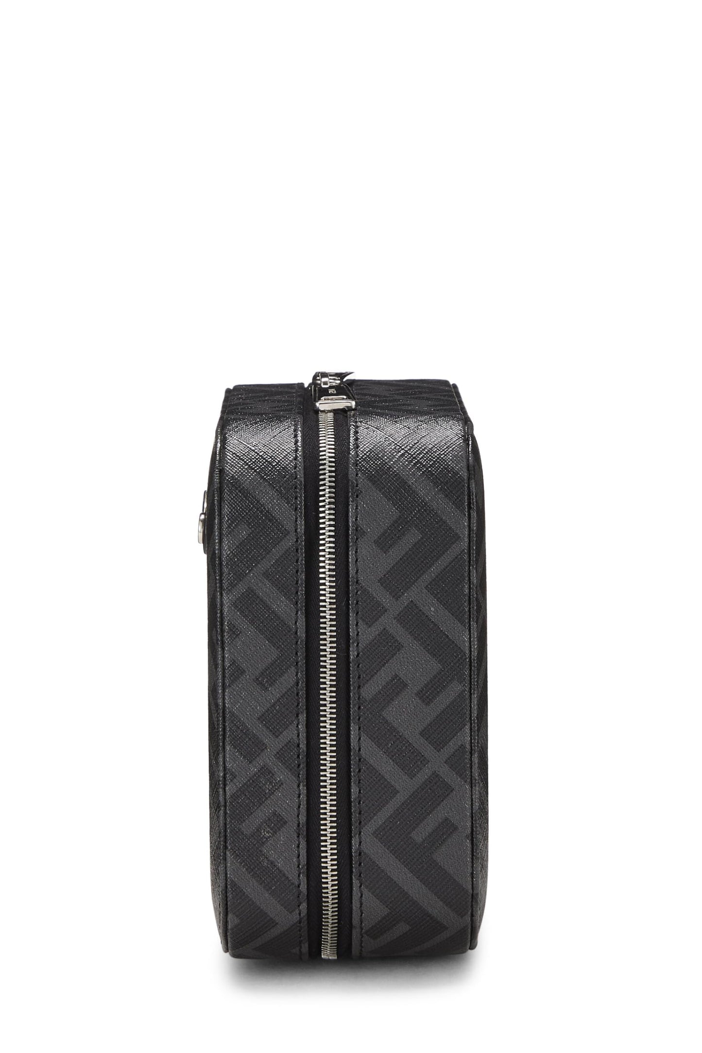 Fendi,  Grey Zucca Jewelry Case, Black