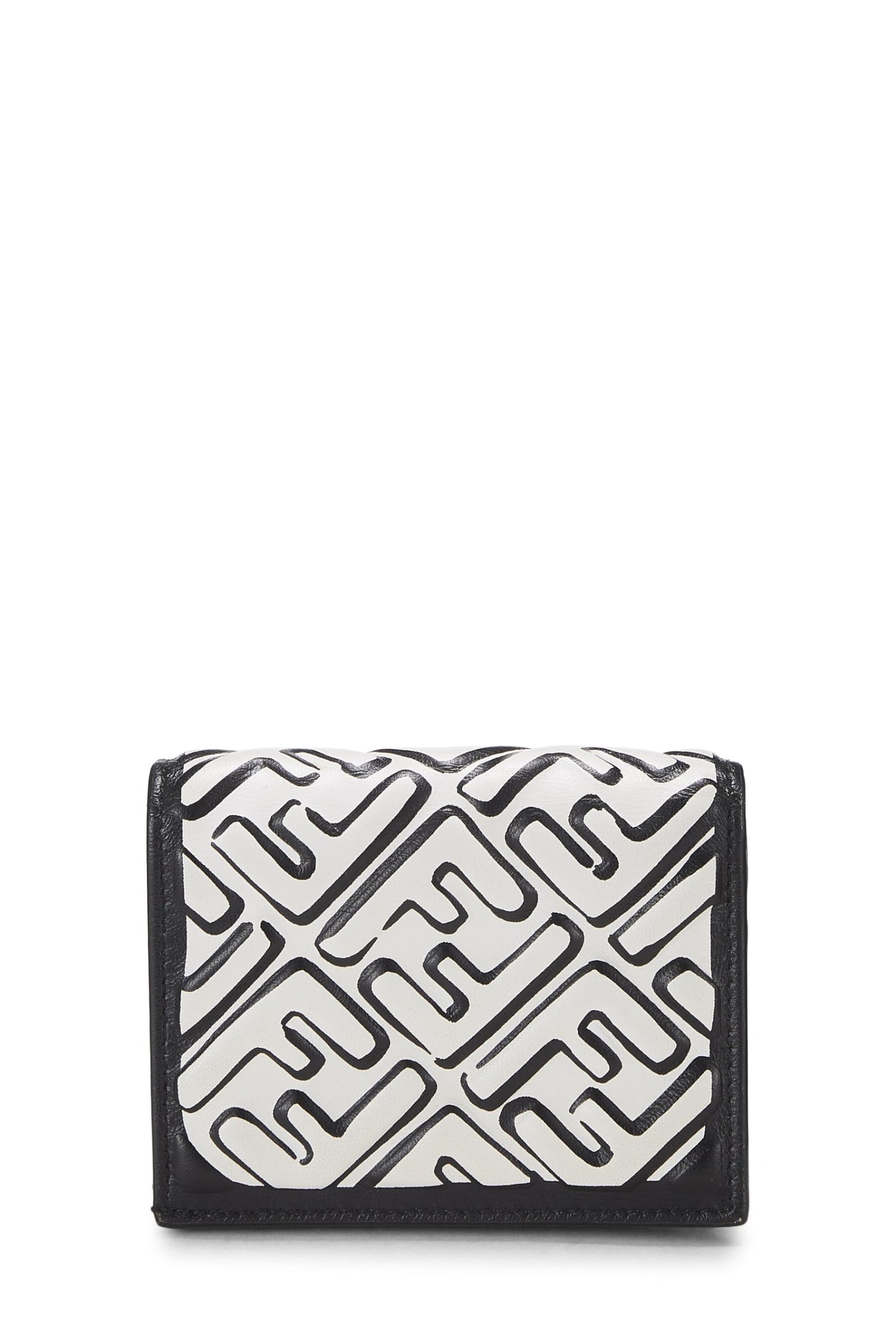 Fendi,  Joshua Vides x Fendi Black & White Zucca Embossed Compact Wallet, Multi