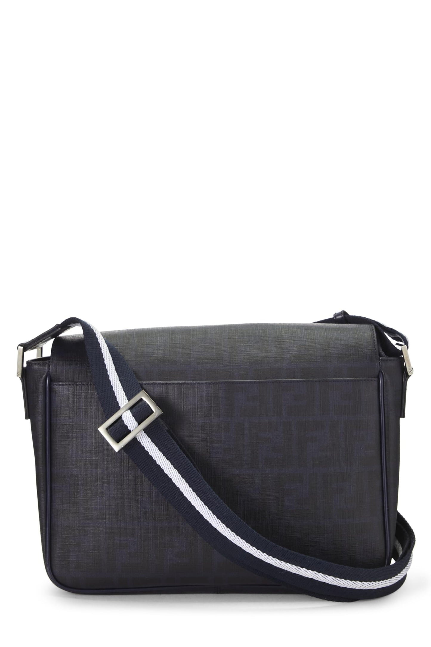 Fendi,  Navy Zucca Coated Canvas Messenger Large, Navy