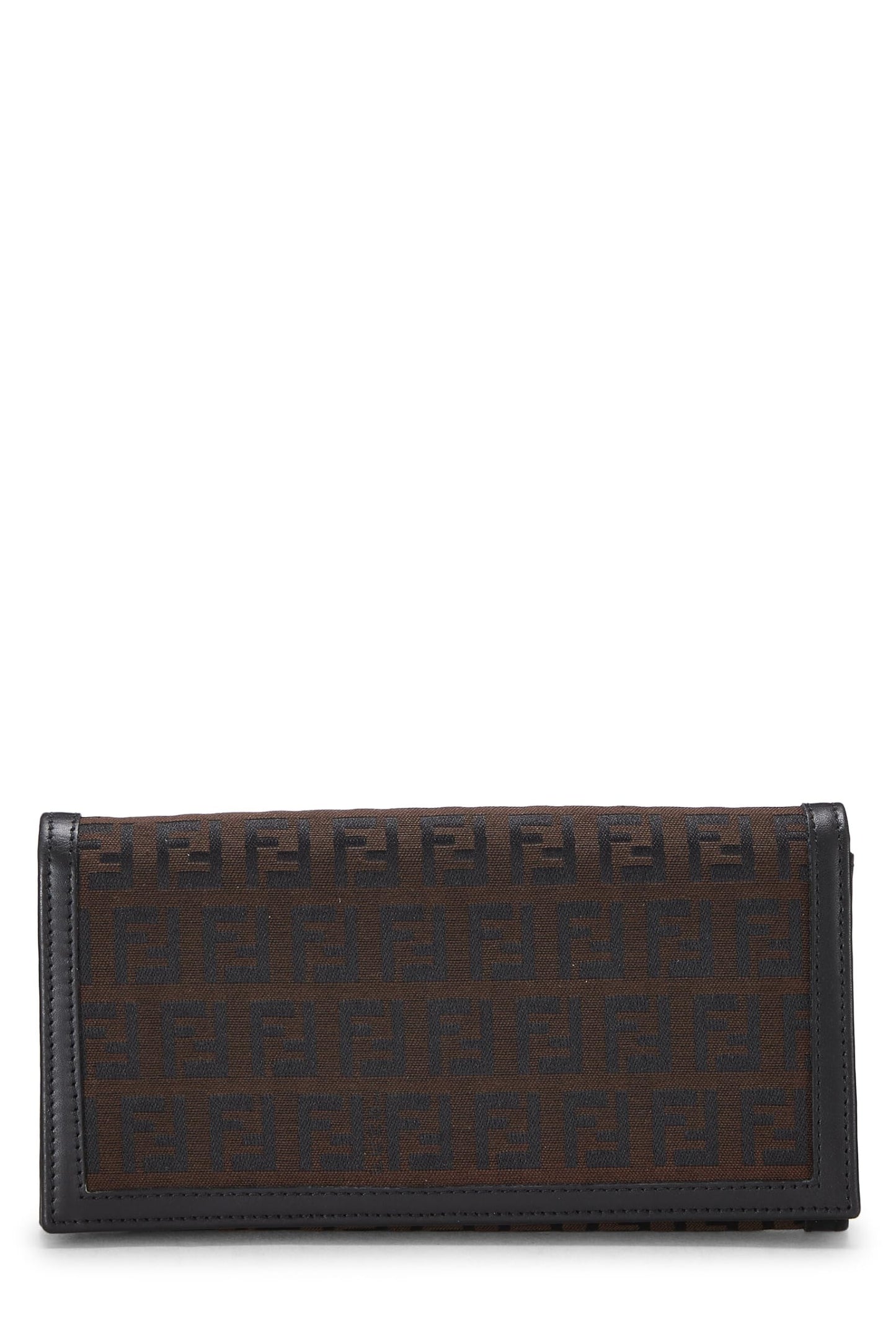 Fendi,  Brown Zucchino Canvas Long Wallet, Brown