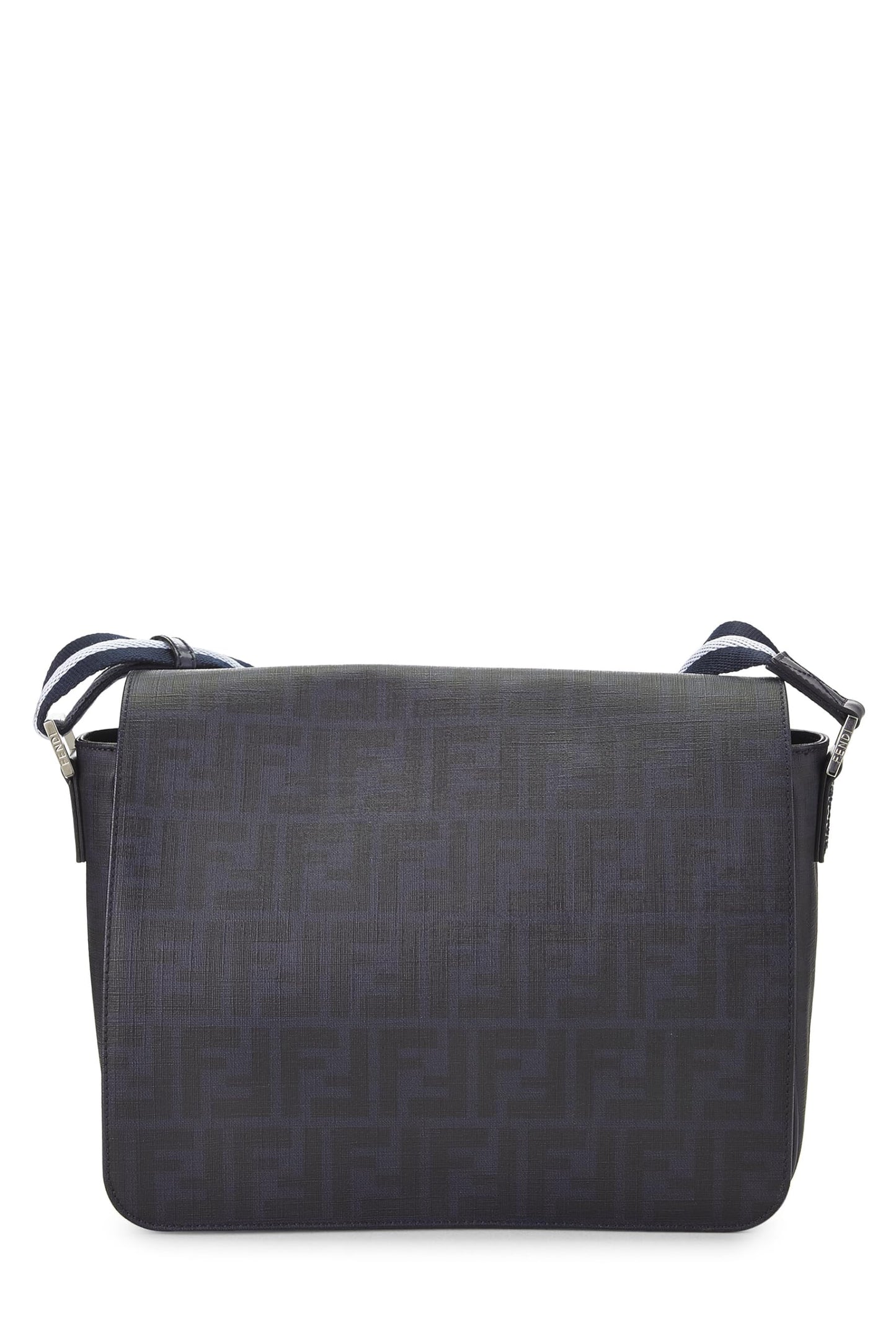 Fendi,  Navy Zucca Coated Canvas Messenger Large, Navy