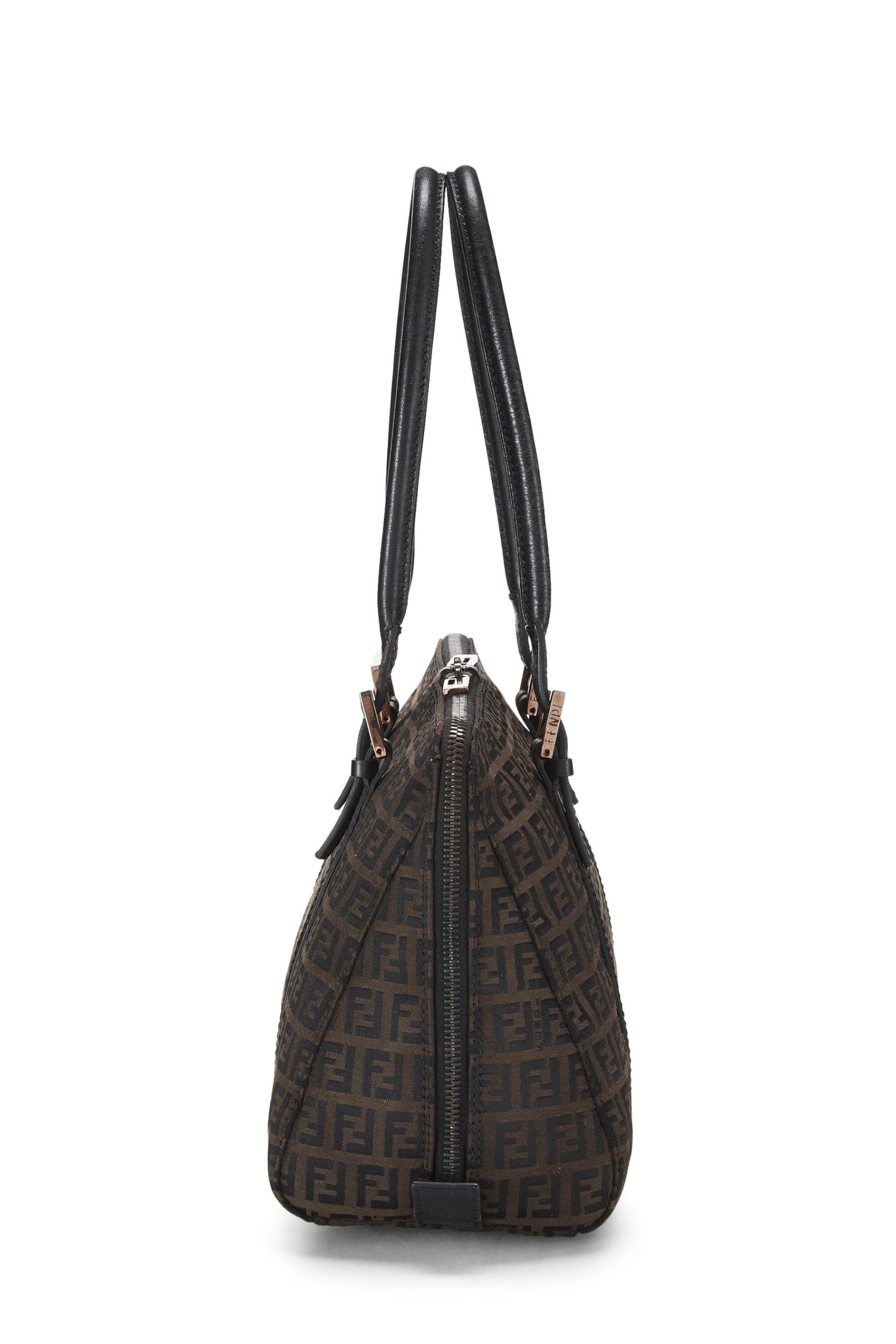 Fendi,  Brown Zucchino Canvas Shoulder Bag, Brown