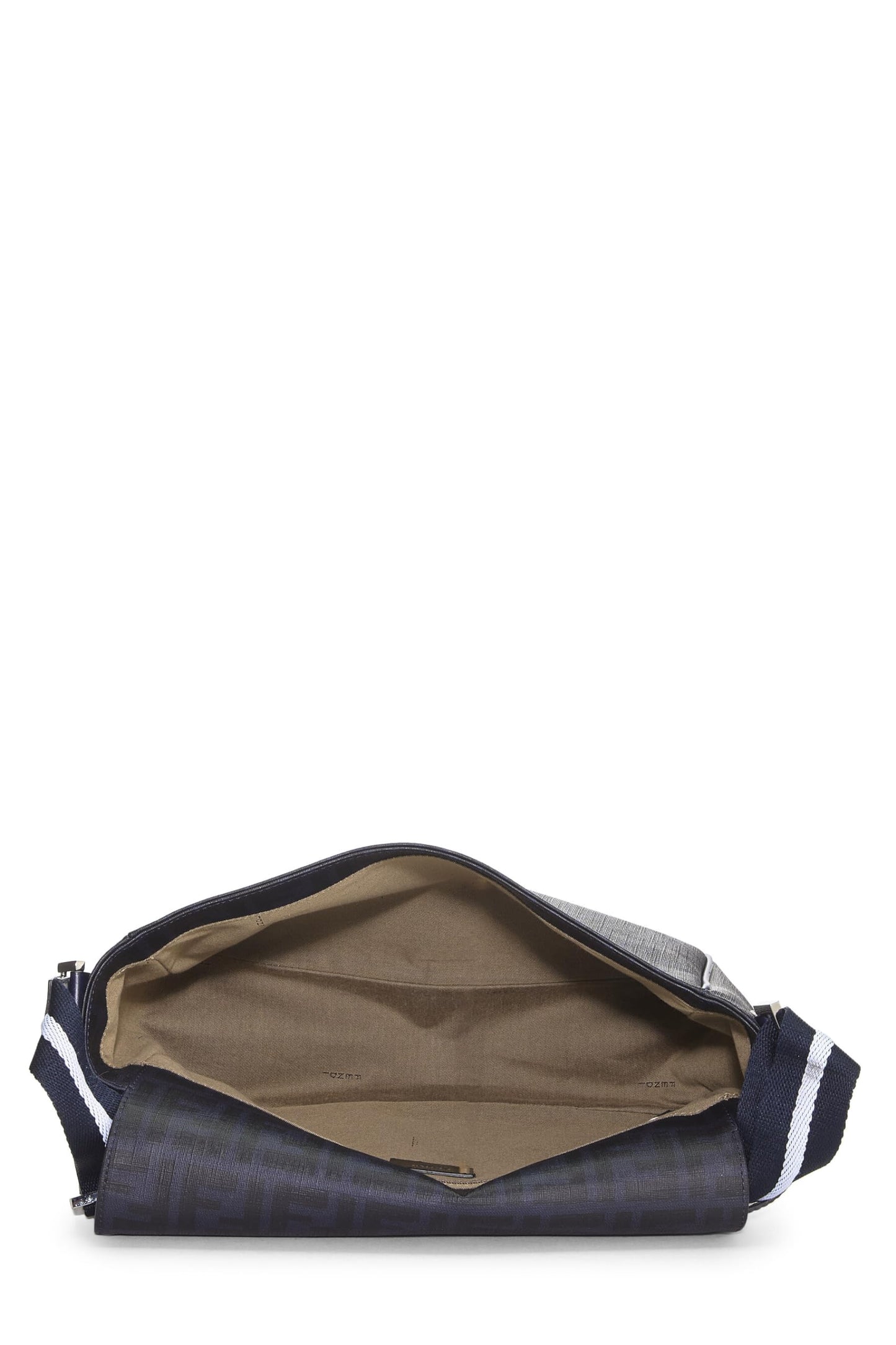 Fendi,  Navy Zucca Coated Canvas Messenger Large, Navy