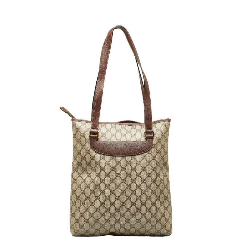 Gucci  Gucci GG Plus Tote Bag Beige Brown PVC Leather  Gucci