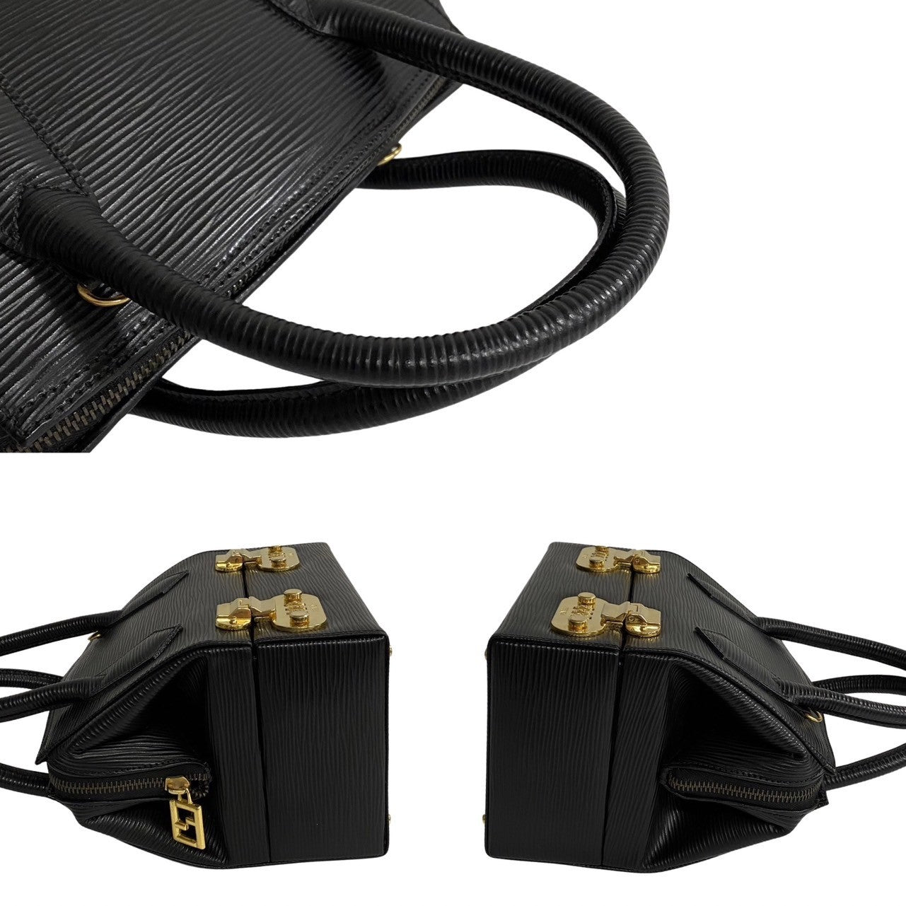 FENDI Shoulder Bag Epi Leather black