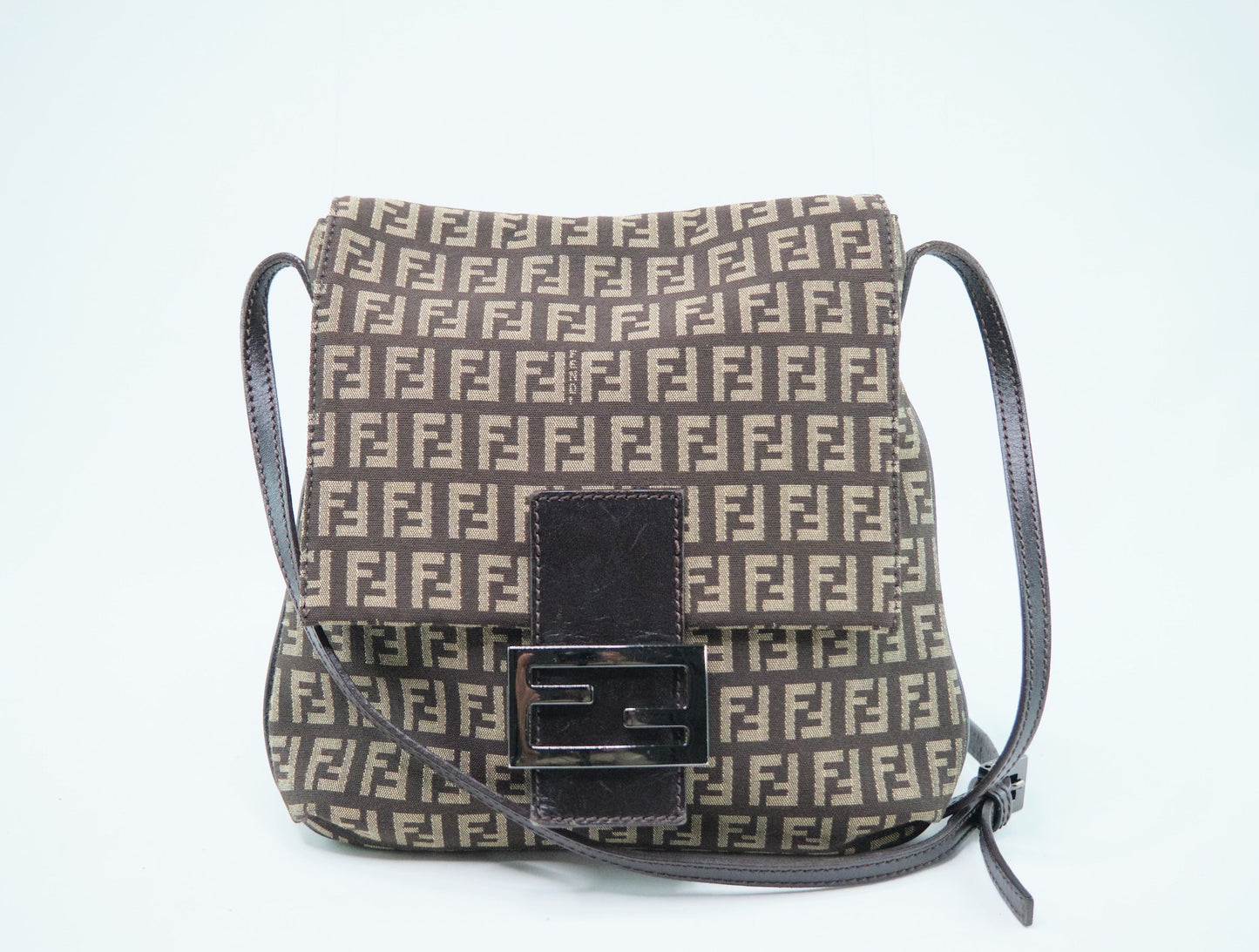 Fendi Zucchino Canvas Crossbody Bag - '10s