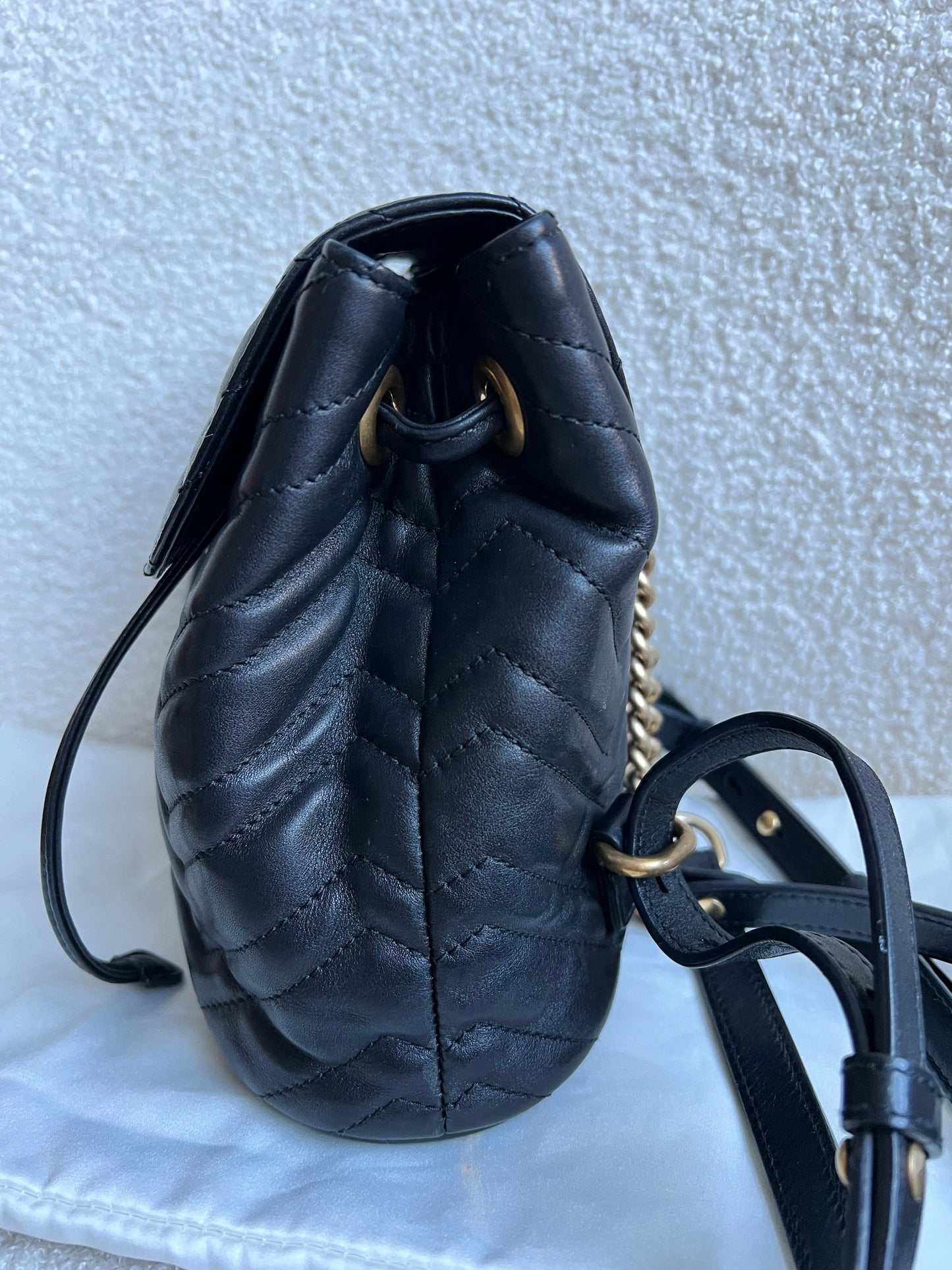 Gucci GG Black Mini Marmont Backpack