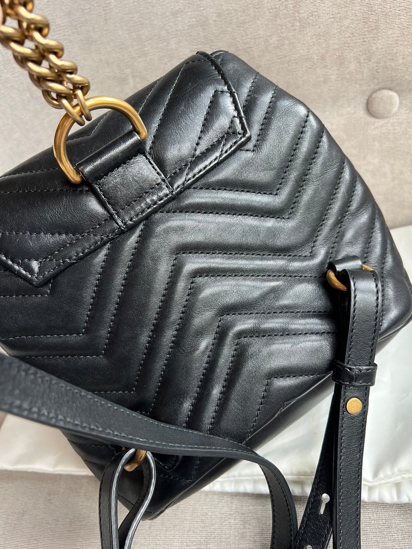 Gucci GG Black Mini Marmont Backpack