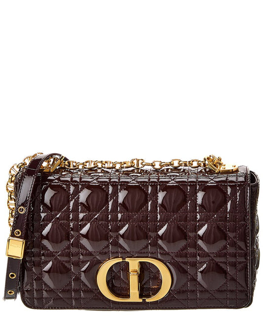 Dior Caro Medium Patent Shoulder Bag