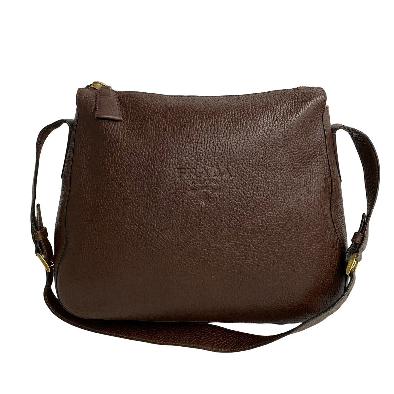 PRADA Shoulder Bag leather Brown