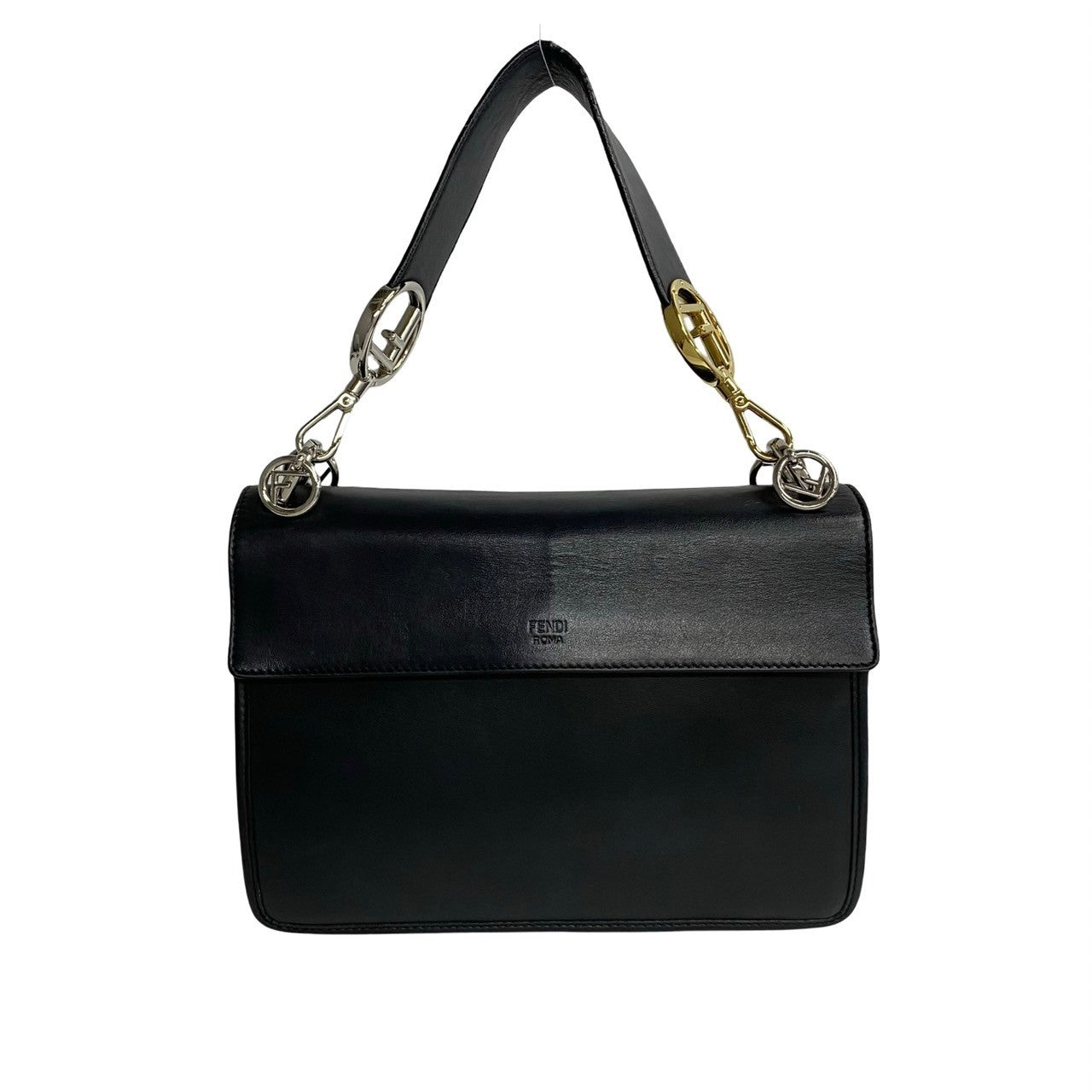 FENDI Shoulder Bag leather black Kanaeyev