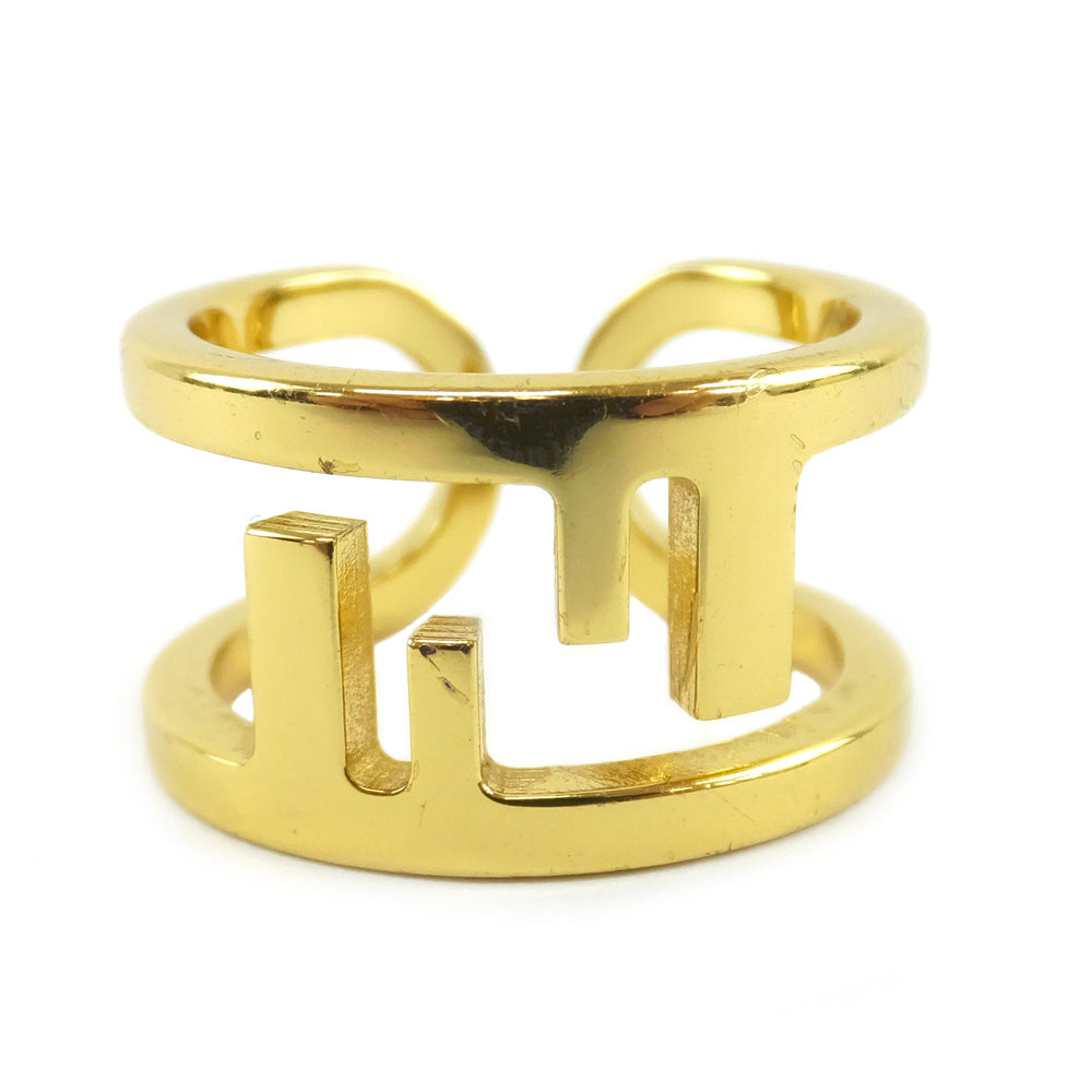 FI FENDI ORLOCK MOTIVE RING #16 SIZE 16 NUMBER GOLD COLOR METAL BANDRING GP MENS RING