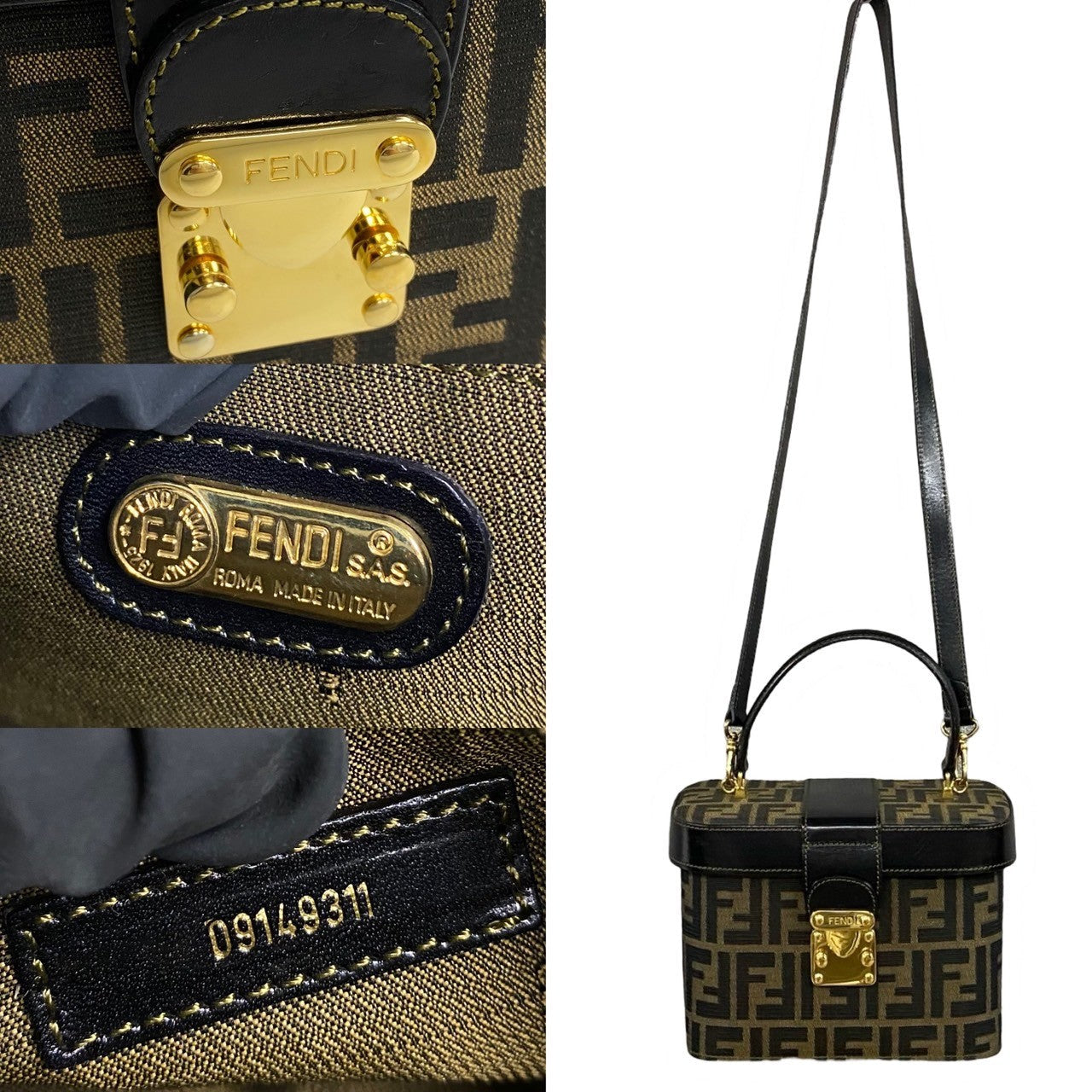 FENDI Handbag leather Brown