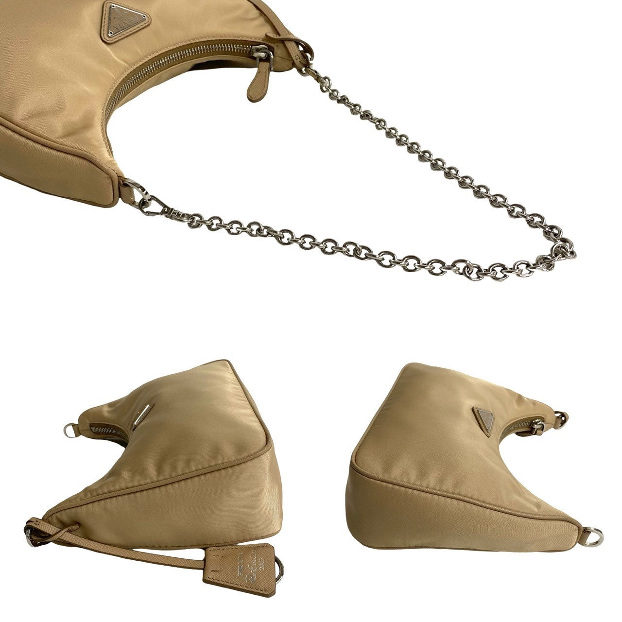 PRADA Shoulder Bag Nylon beige Re:Edition
