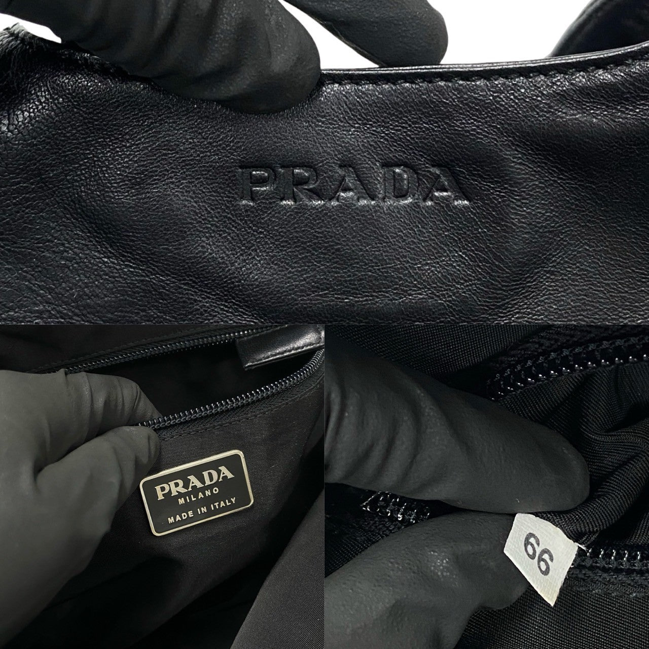 PRADA Backpack leather black