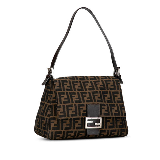 FY ZUCKA MANMABACKET HANDBACK 26325 Brown canvas leather ladies FENDI