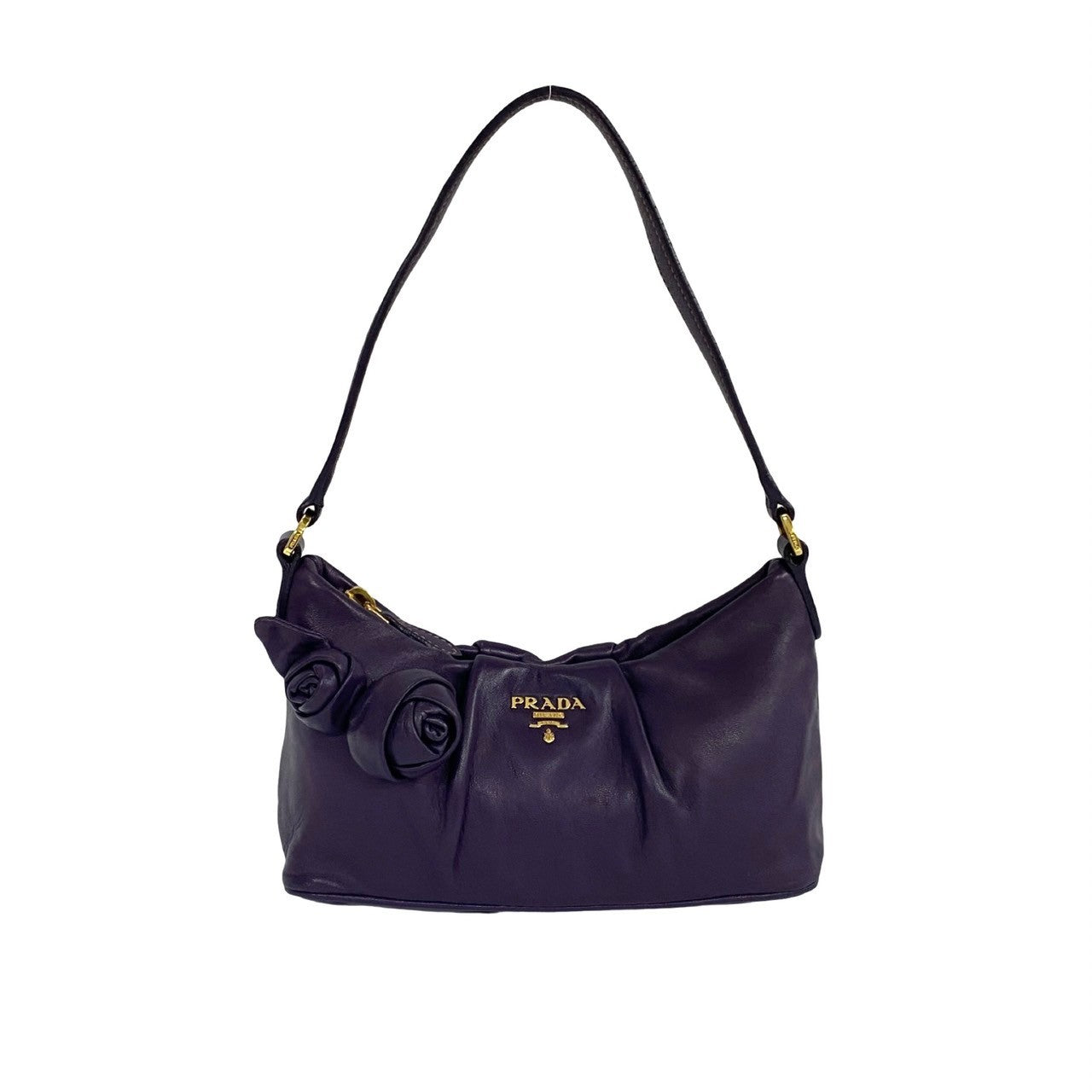 PRADA Shoulder Bag leather purple