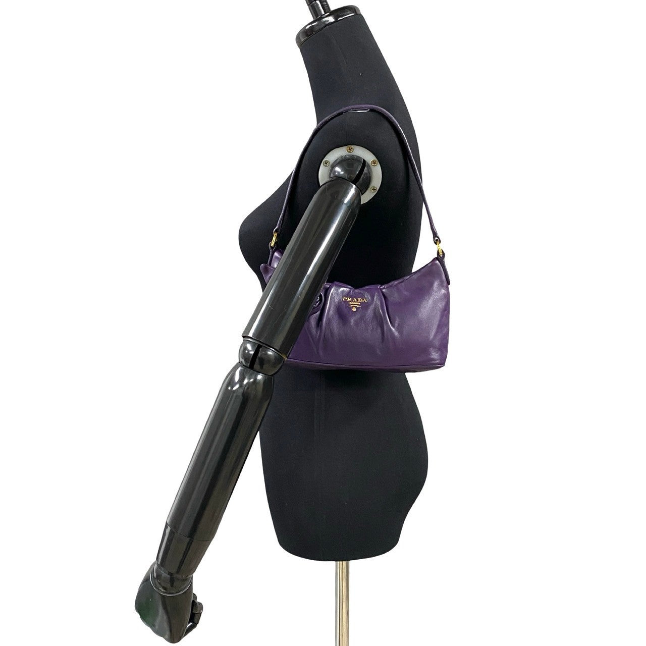 PRADA Shoulder Bag leather purple