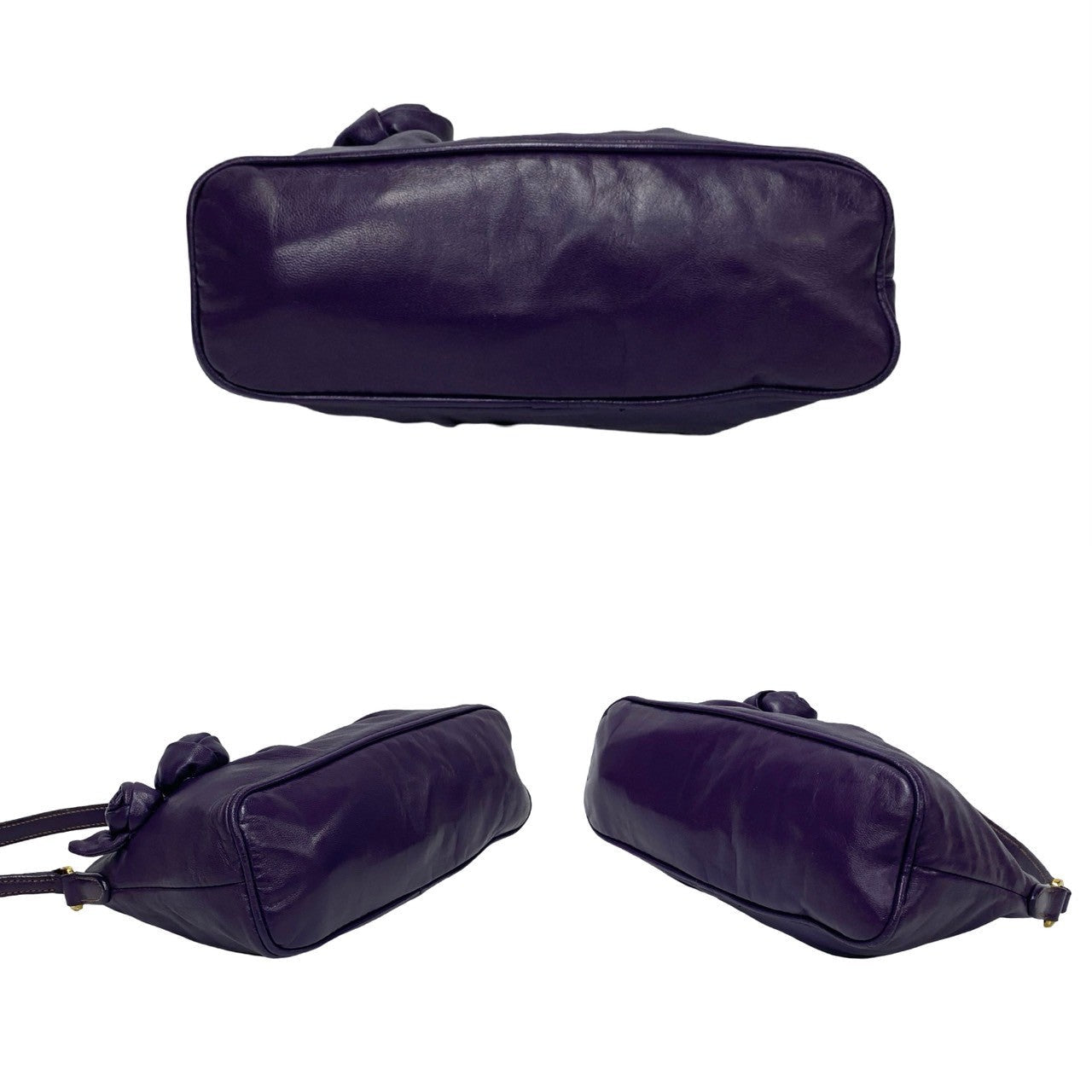 PRADA Shoulder Bag leather purple