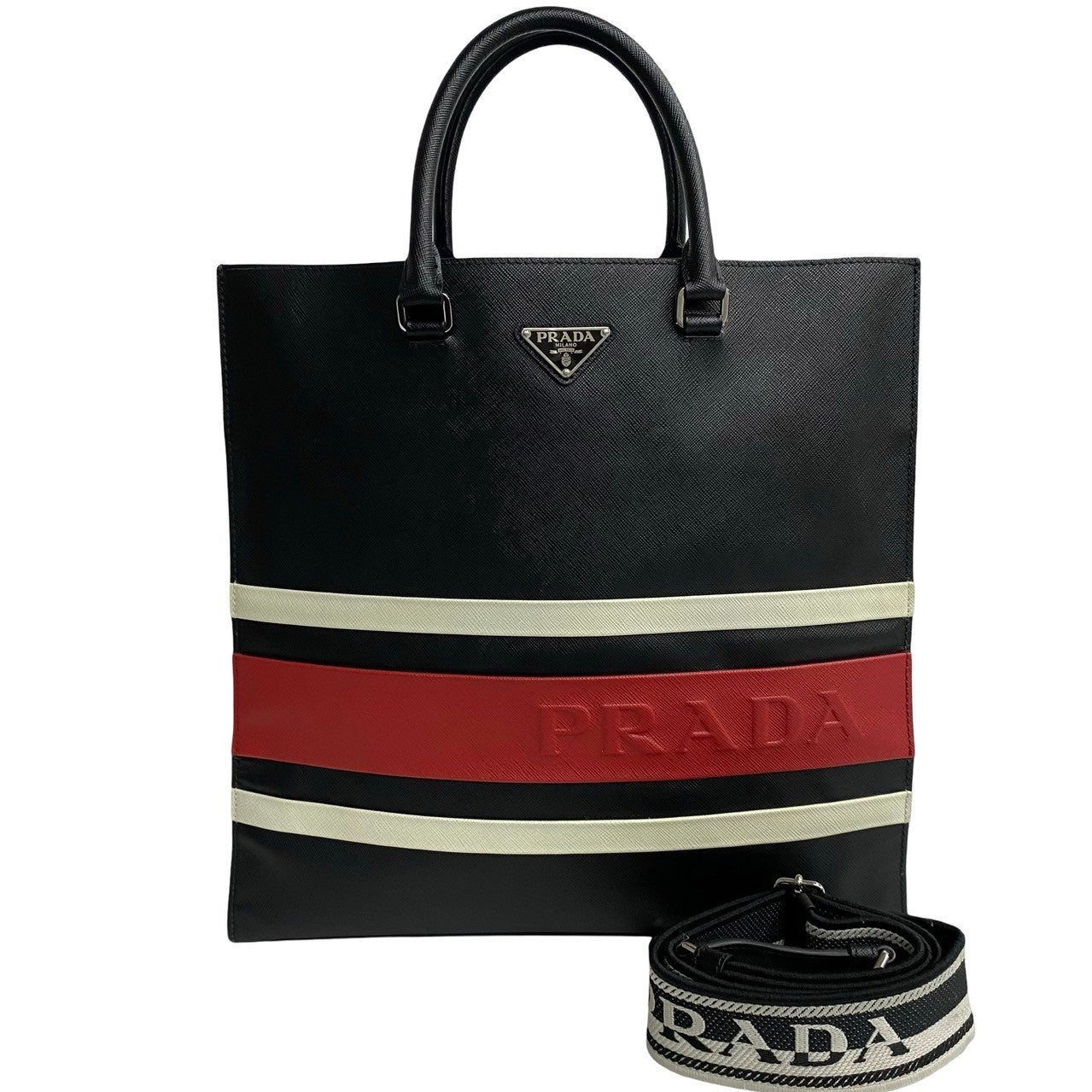 PRADA Shoulder Bag leather black