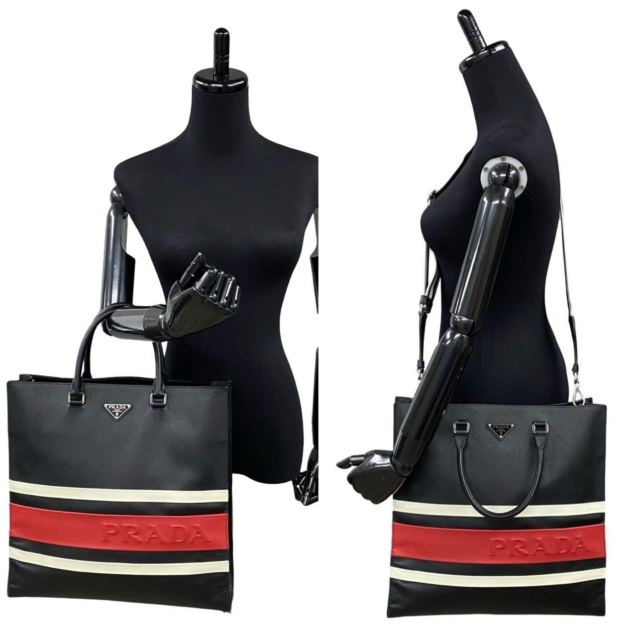 PRADA Shoulder Bag leather black